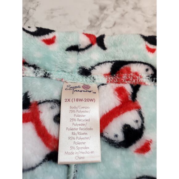 Secret Treasures Multicolor Penguin Super Soft Fleece Sleep Jogger Size 2X NWT - Picture 3 of 7